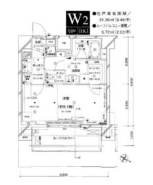 パレステュディオ新宿パークサイド 13階 間取り図