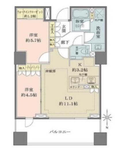 ザ・パークハウス恵比寿 4階 間取り図