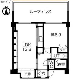 シティコート目黒 3-609 間取り図