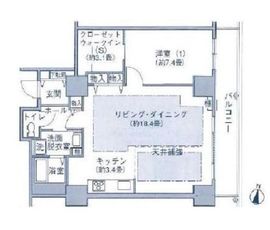 シティコート目黒 4-1006 間取り図