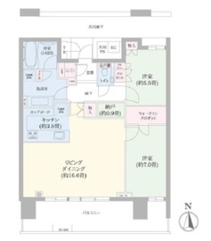 ベイズタワー＆ガーデン 16階 間取り図