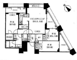 中目黒アトラスタワー 30階 間取り図