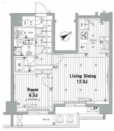 メイクスデザイン三軒茶屋 1302 間取り図