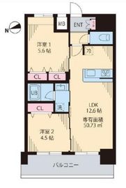 ルカナル門前仲町 302 間取り図