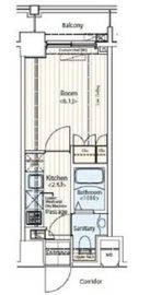 ドゥーエ新富町 206 間取り図