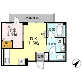 六本木スカイエ 202 間取り図