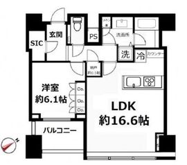 シティタワー麻布十番 18階 間取り図