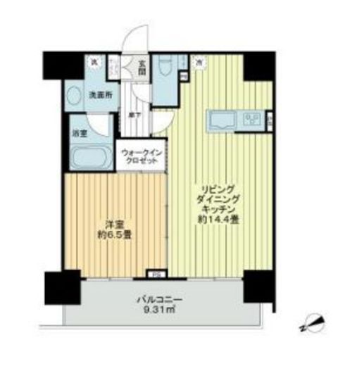 ユニーブル銀座東 6階 間取り図