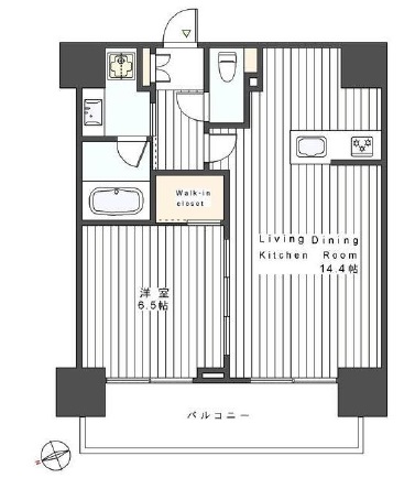 ユニーブル銀座東 9階 間取り図