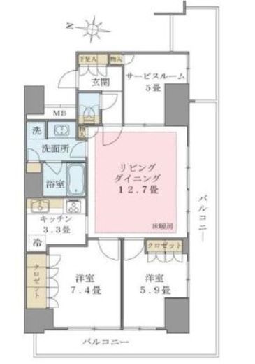 ブリリアイスト東雲キャナルコート 914 間取り図
