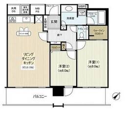 ライオンズタワー月島 17階 間取り図