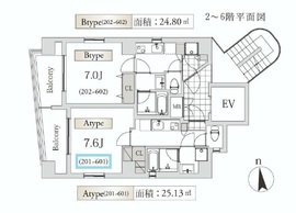 グランデュオ広尾 501 間取り図