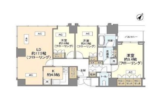 THE ROPPONGI TOKYO CLUB RESIDENCE 35階 間取り図
