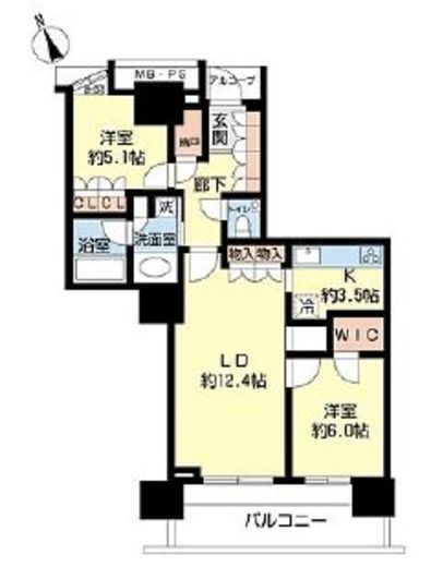 プラウドタワー東雲キャナルコート 9階 間取り図