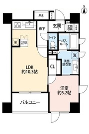 グリーンパーク八丁堀桜川公園 2階 間取り図