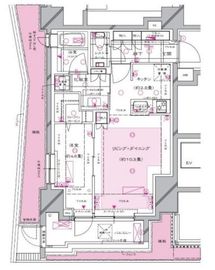 ディアナコート御苑内藤町 1階 間取り図