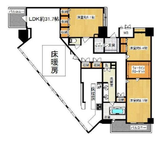 アップルタワー東京キャナルコート 40階 間取り図