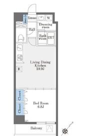 La Douceur巣鴨West (ラドゥセール巣鴨ウエスト) 405 間取り図