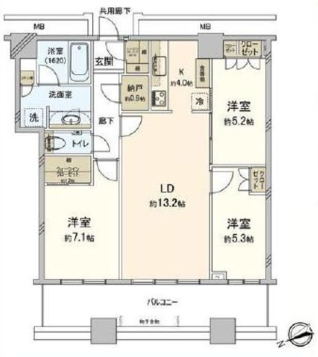 芝浦アイランド ケープタワー 6階 間取り図