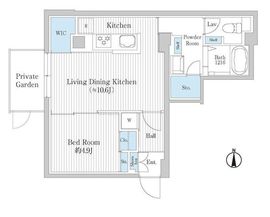 トラスト学芸大学 102 間取り図