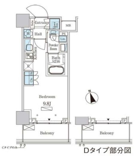 パークアクシス大塚ステーションゲートタワー 1107 間取り図