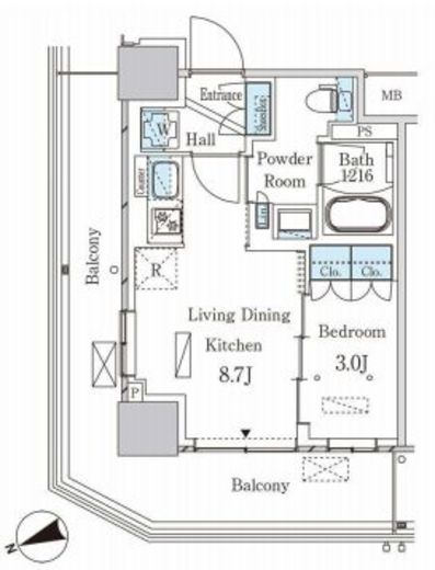 パークアクシス大塚ステーションゲートタワー 1112 間取り図