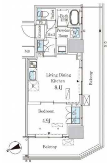 パークアクシス大塚ステーションゲートタワー 1309 間取り図