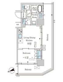 パークアクシス大塚ステーションゲートタワー 1709 間取り図