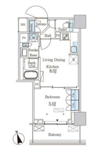 パークアクシス大塚ステーションゲートタワー 1308 間取り図