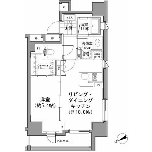 パークハビオ八丁堀 704 間取り図