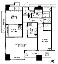 アトラスタワー西新宿 25階 間取り図