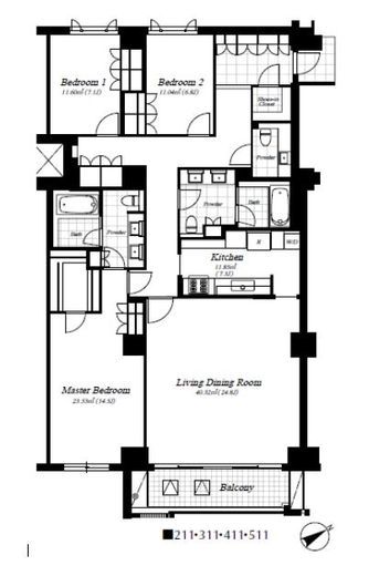麻布第一マンションズ 411 間取り図