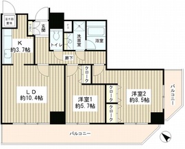 トレステージ目黒 1303 間取り図