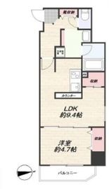 エル・グランジュテ新宿 13階 間取り図