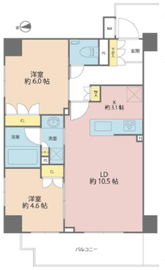 リビオ四谷 5階 間取り図