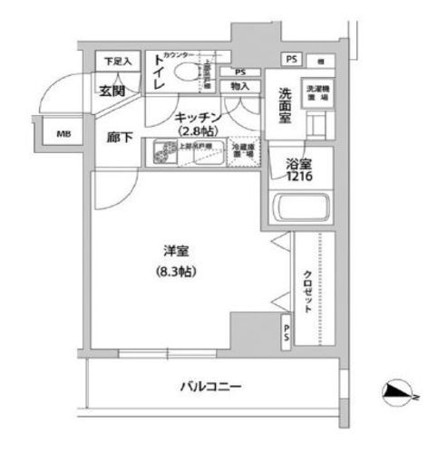 ドミール青柳 404 間取り図