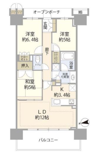 プラウドシティ池袋本町 2階 間取り図