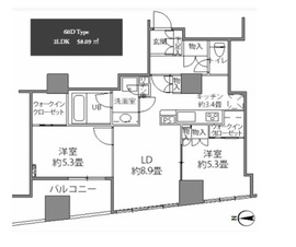 カスタリアタワー品川シーサイド 2001 間取り図