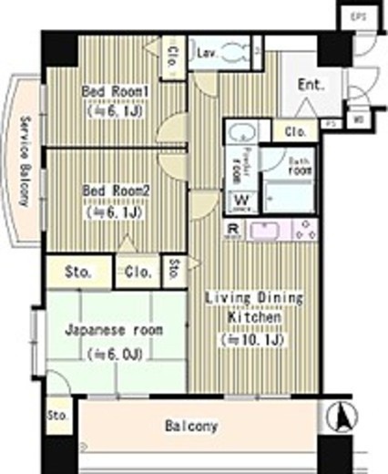 ラグーナ東池袋 802 間取り図