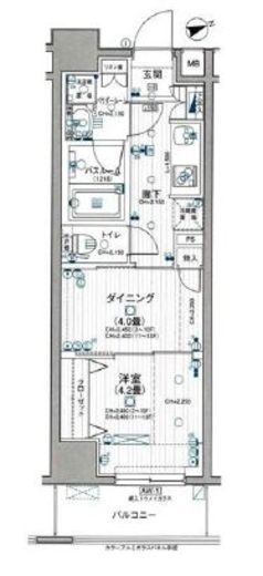日神デュオステージ浅草三筋 4階 間取り図