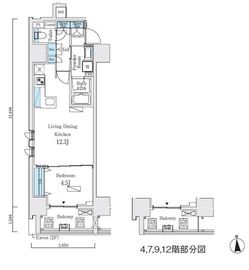 プライマル上野・稲荷町 801 間取り図