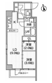 レクシード神楽坂 701 間取り図