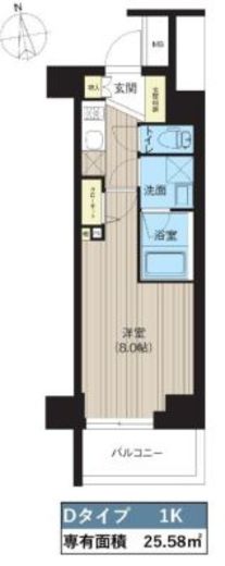 レクシード神楽坂 204 間取り図
