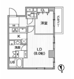 レクシード神楽坂 509 間取り図