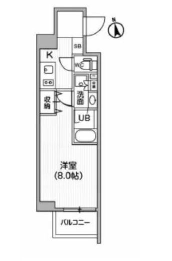 レクシード神楽坂 801 間取り図