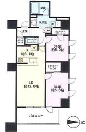 ウエリス新宿早稲田の森 12階 間取り図