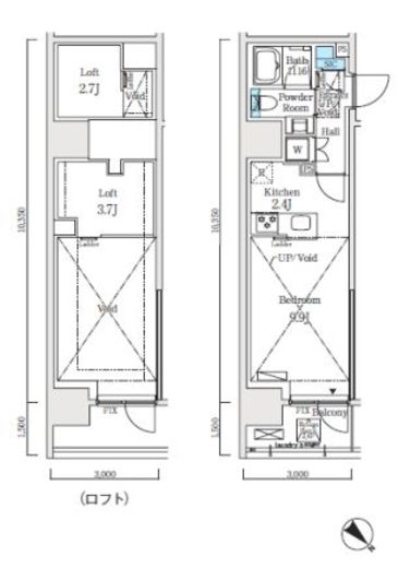 クロスレジデンス大崎 304 間取り図