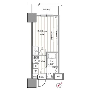 レジディア東銀座 309 間取り図