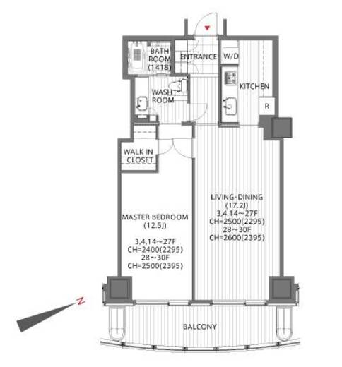 愛宕グリーンヒルズフォレストタワー 1703 間取り図