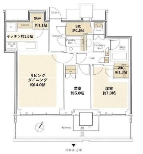 ザ・コート神宮外苑 22階 間取り図